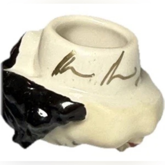 Vintage Kevin Francis Face Pot 2001 Signed Cupid Black Hair Valentines 2.5" - Picture 7 of 7